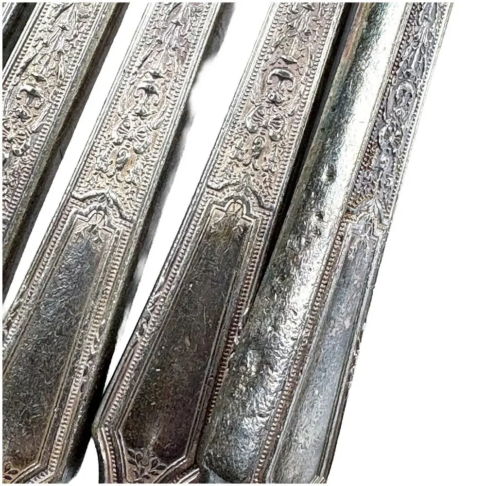 1847 Rogers Bros Ancestral Set 8 Viande Knives INSICO Stainless Silverplate